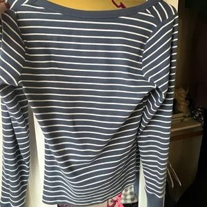 This is a size medium basic striped long sleeve tee.